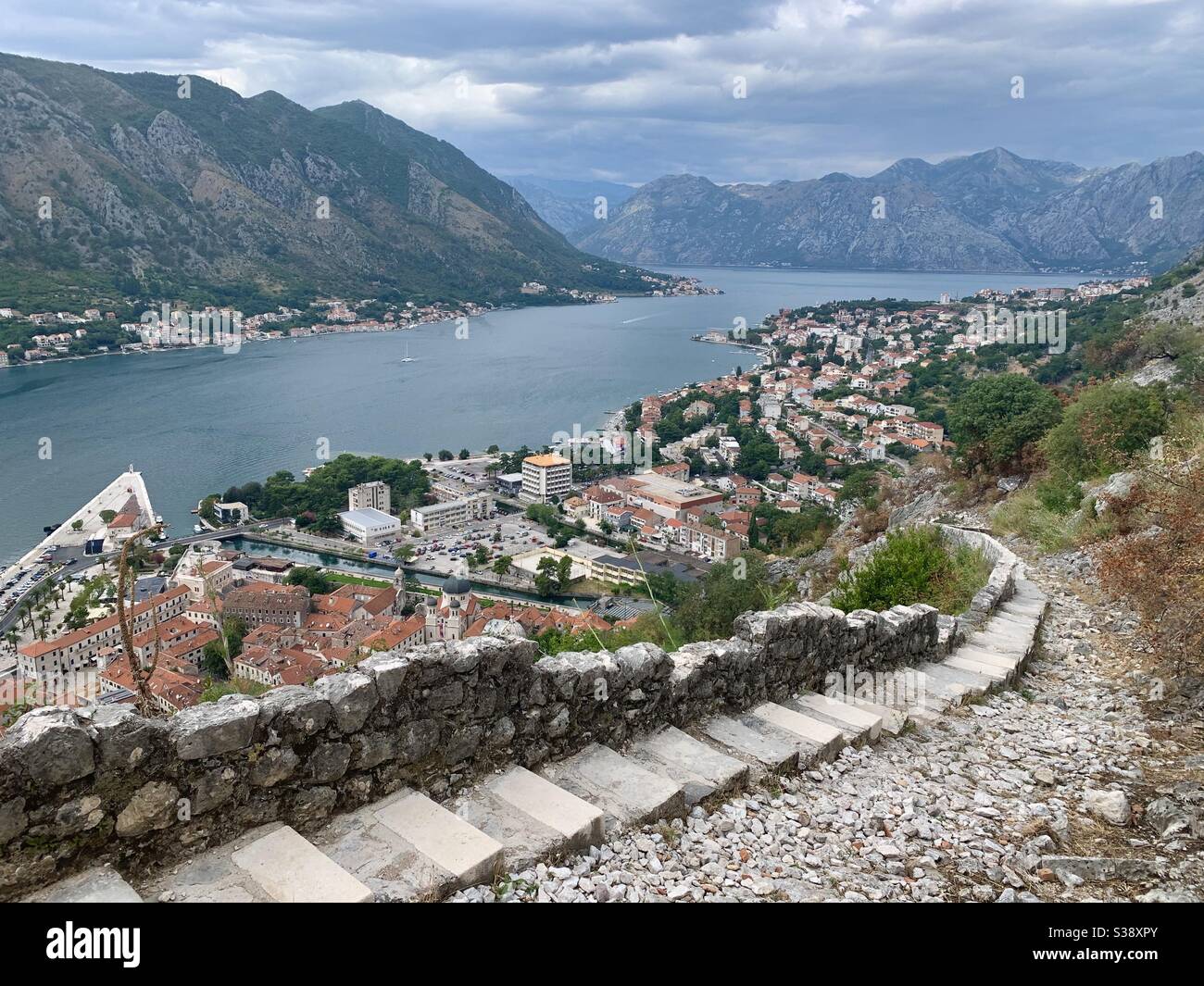 Steps leading up to kotor ruins in Montenegro - Smartphone Captured Stock Image Steps leading up to kotor ruins in Montenegro - Smartphone Captured Stock Image