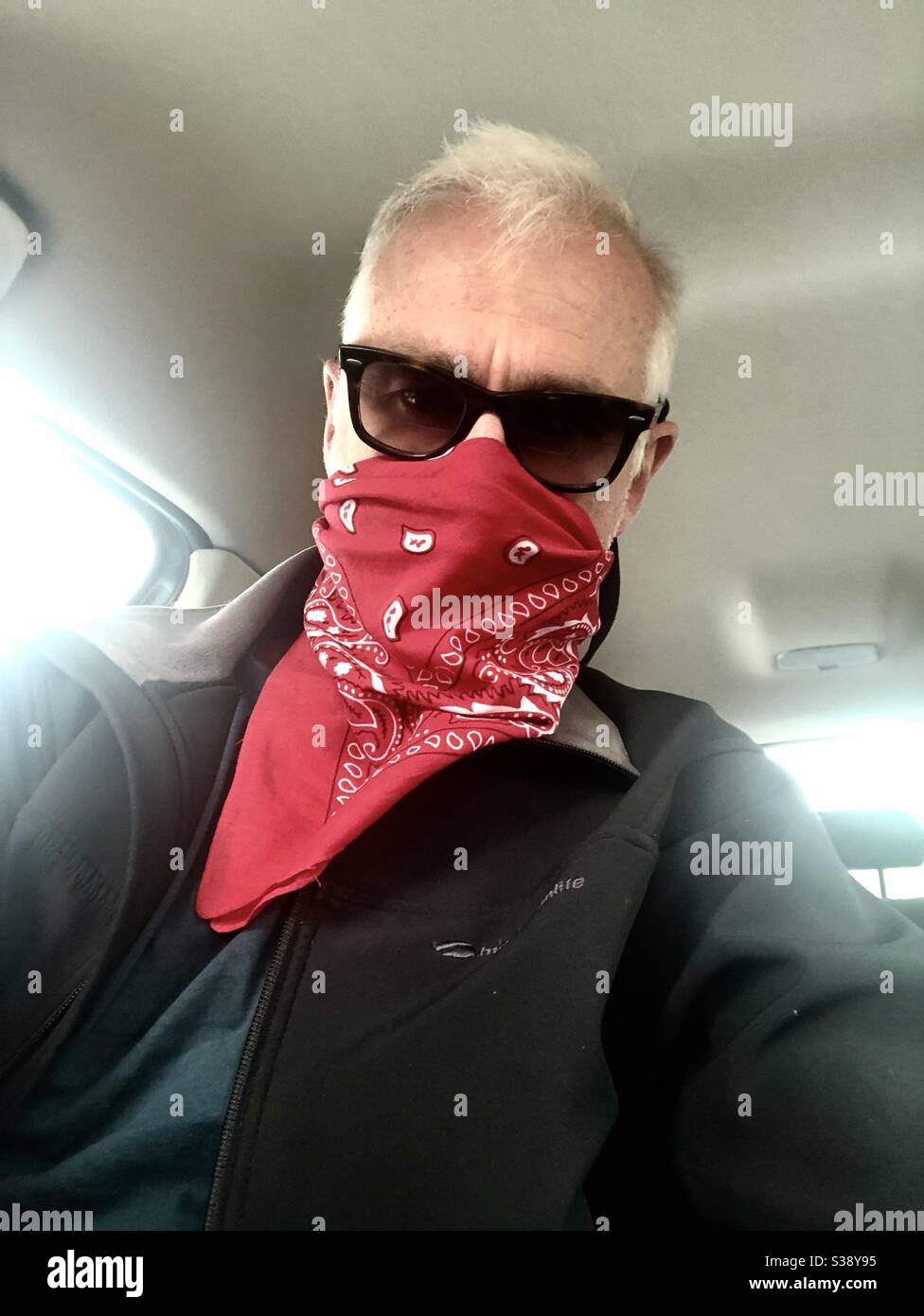 Man in a mask bandana - Smartphone Captured Stock Image