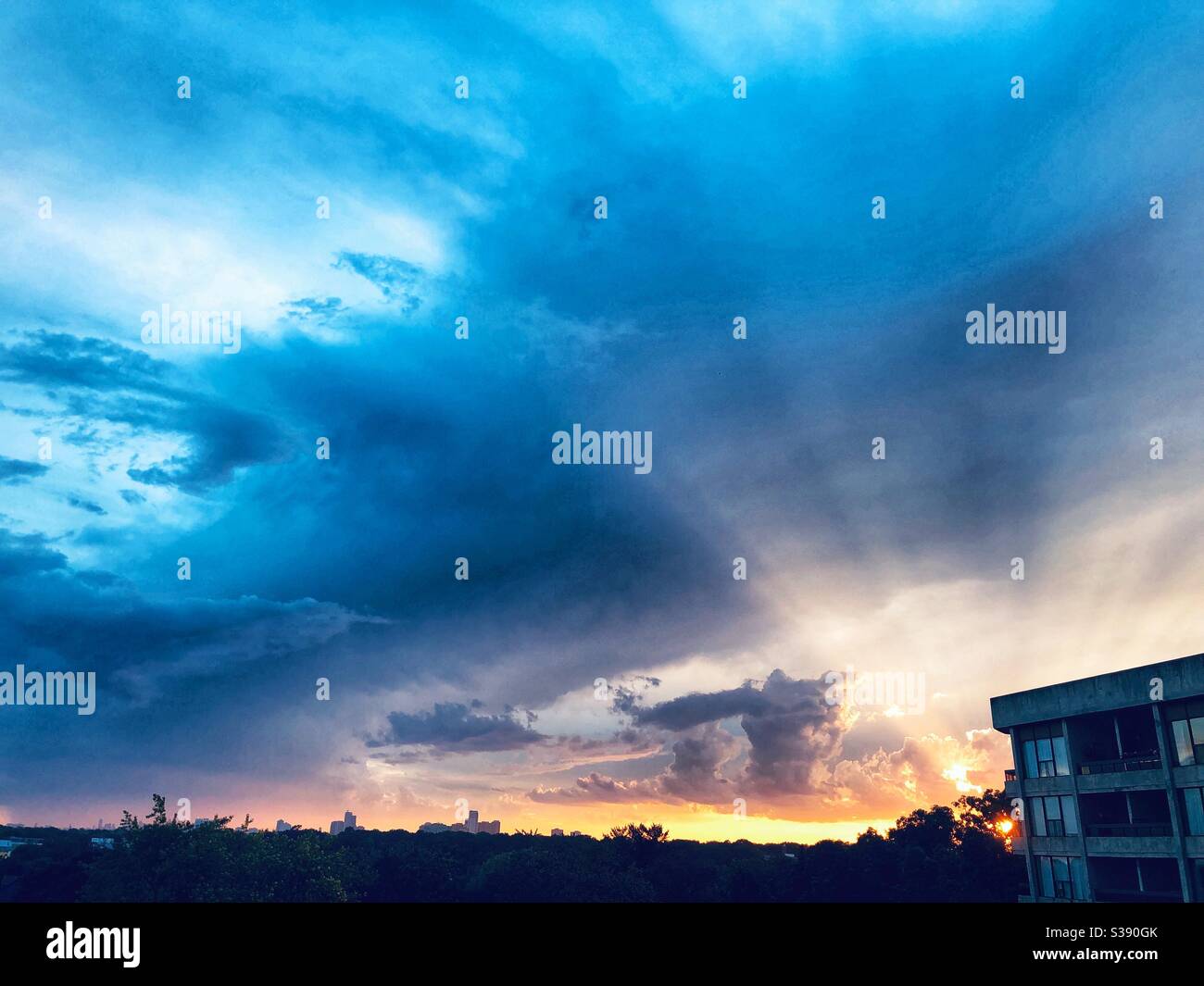 Dramatic sunset sky. Stock Photo