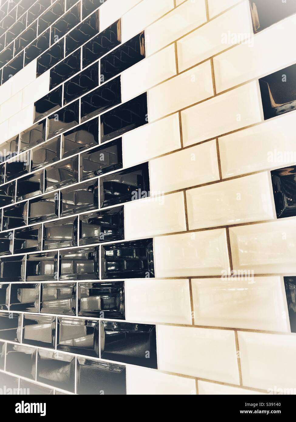 Black and white subway tiles Stock Photo Alamy