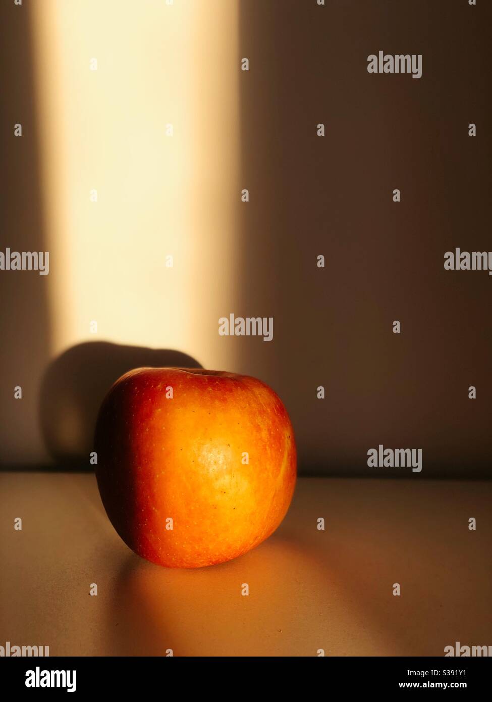 An apple on the table Stock Photo