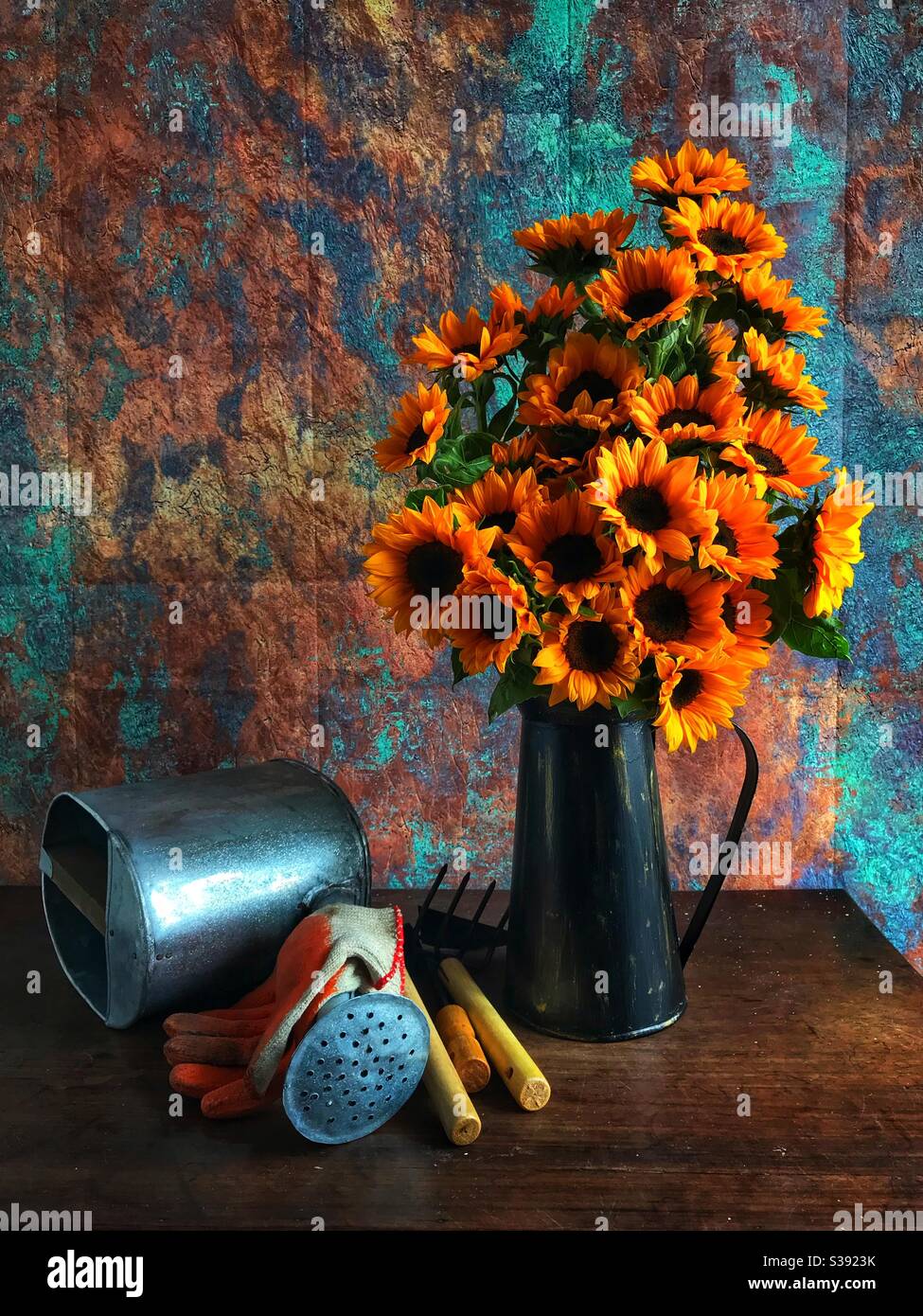 Still life photo of Sunflower , a symbol of Father in the family and success in work Stock Photo