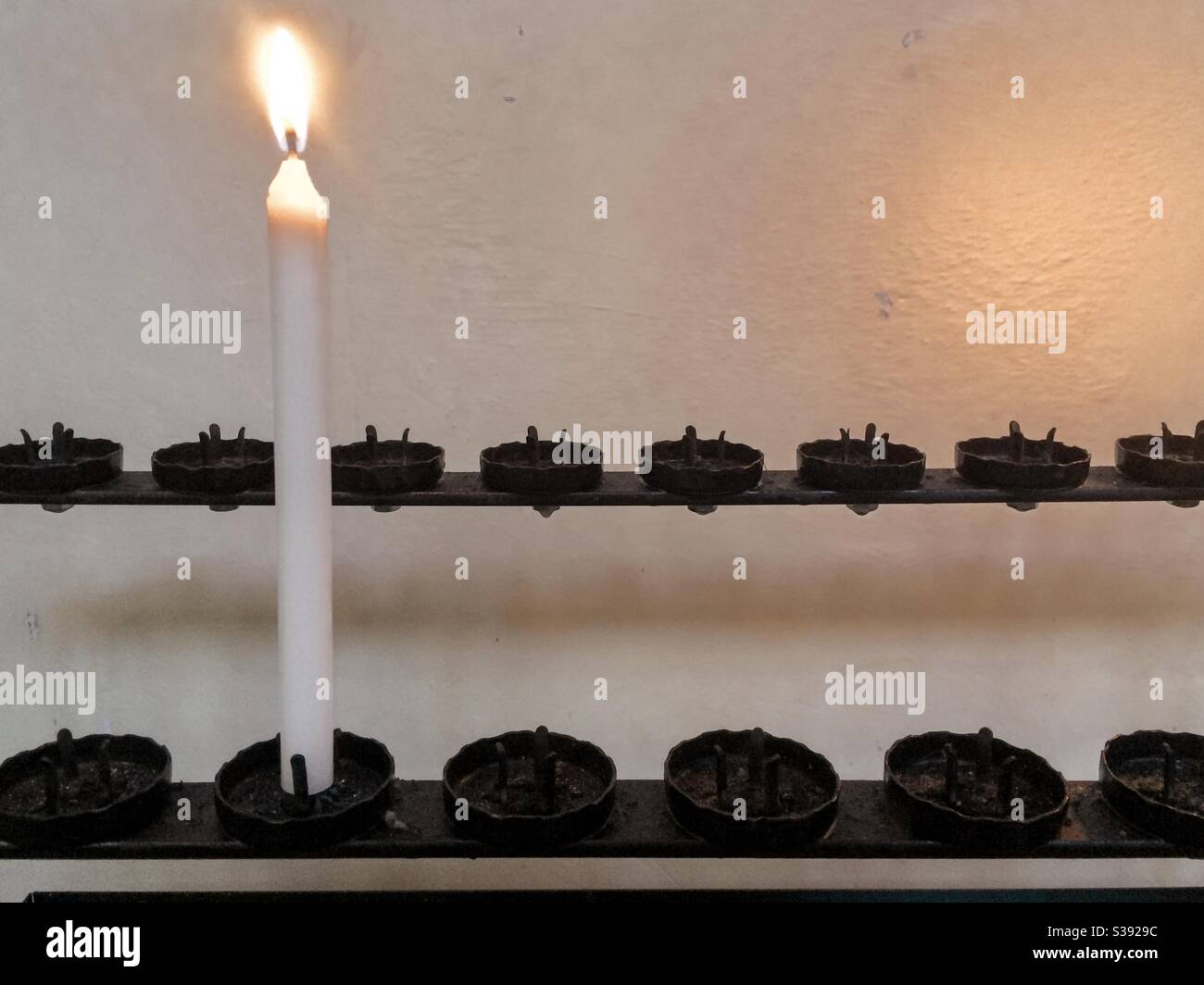 A candle lit, for you Stock Photo Alamy