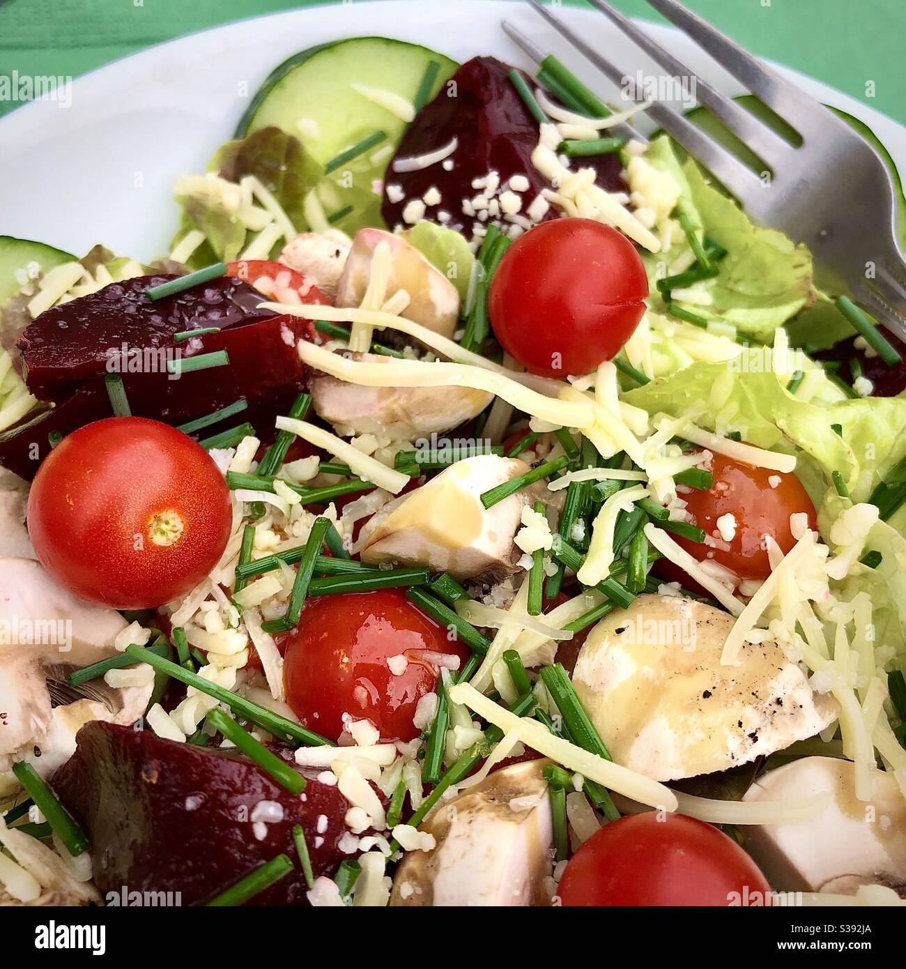 Healthy lunchtime vegetarian salad. Stock Photo