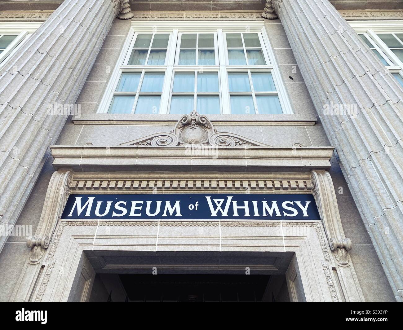 Sign and entrance to the Museum of Whimsy in Astoria, Oregon. Stock Photo