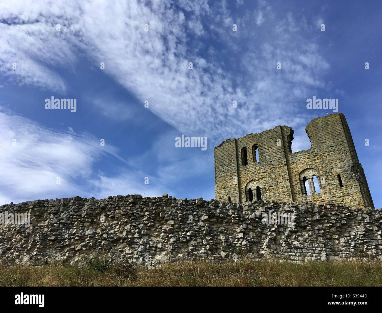 The keep of Scarborough Castle dating from the twelfth century built by the Plantagenet King Henry II. - Smartphone Captured Stock Image