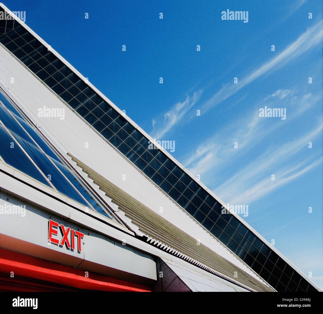 Oasis Leisure Centre / Swimming Pool in Bedford, Bedfordshire, England, UK. Operated by Fusion. Closed during COVID-19 lockdown 2020. - Smartphone Captured Stock Image