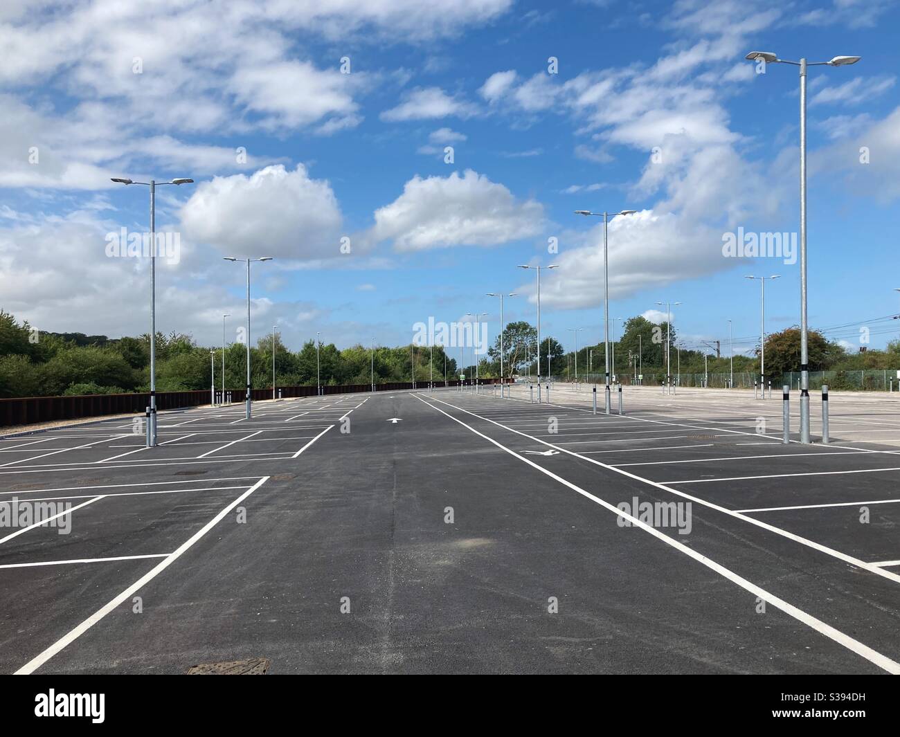 Empty carpark at Manningtree train station - Smartphone Captured Stock Image