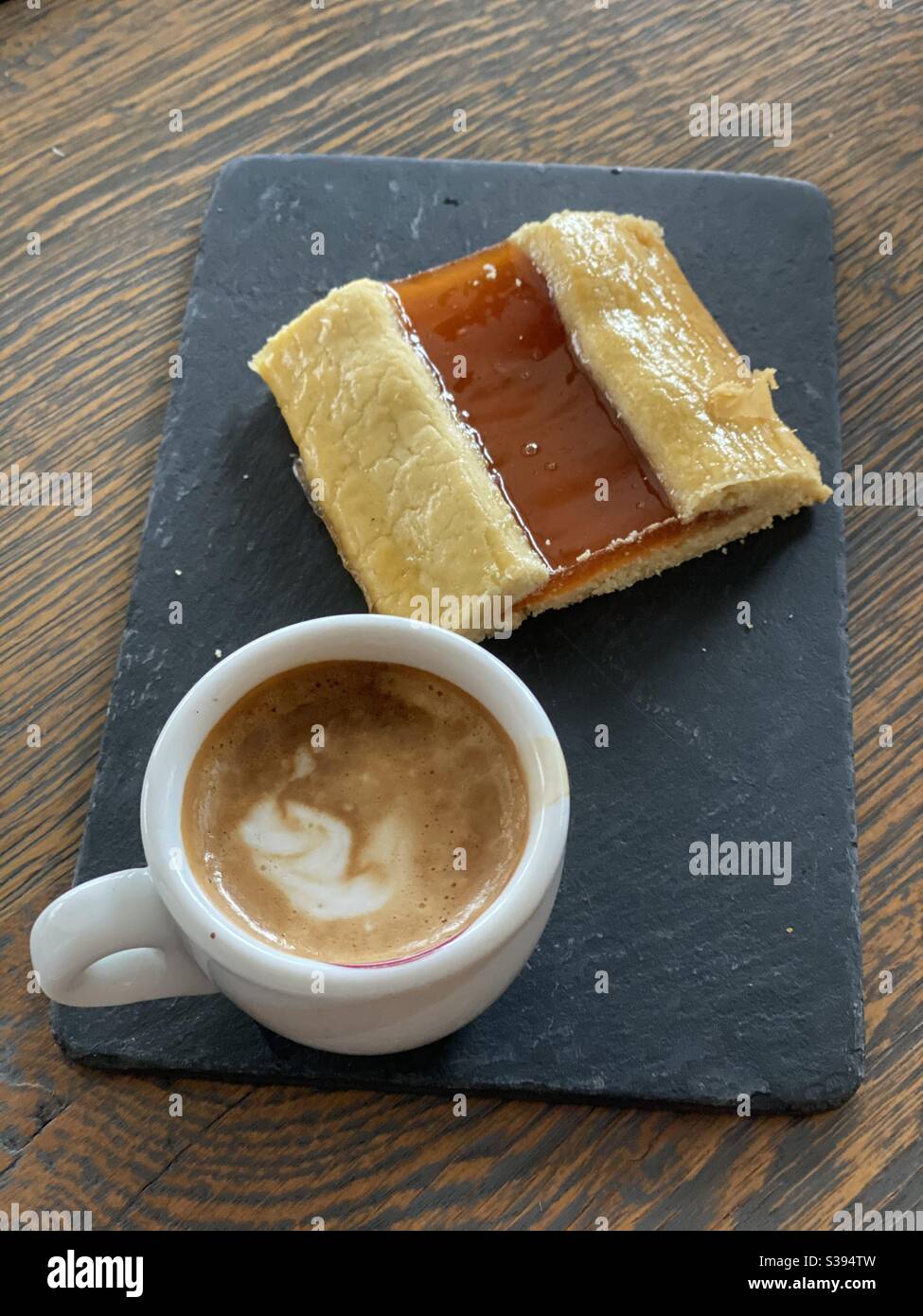 Coffee break with dessert Stock Photo