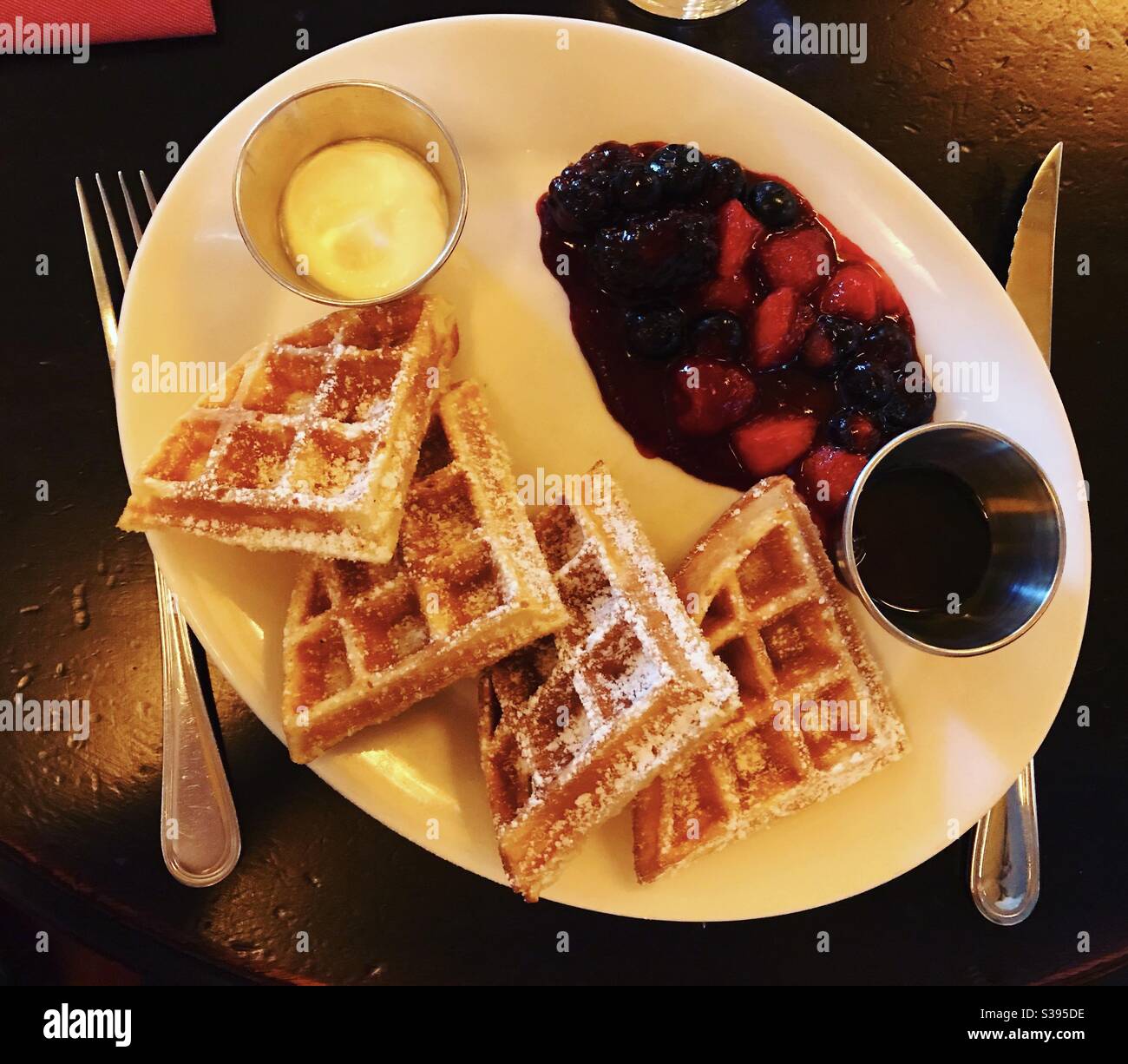 Waffles at Balthazar, Covent Garden, London Stock Photo Alamy