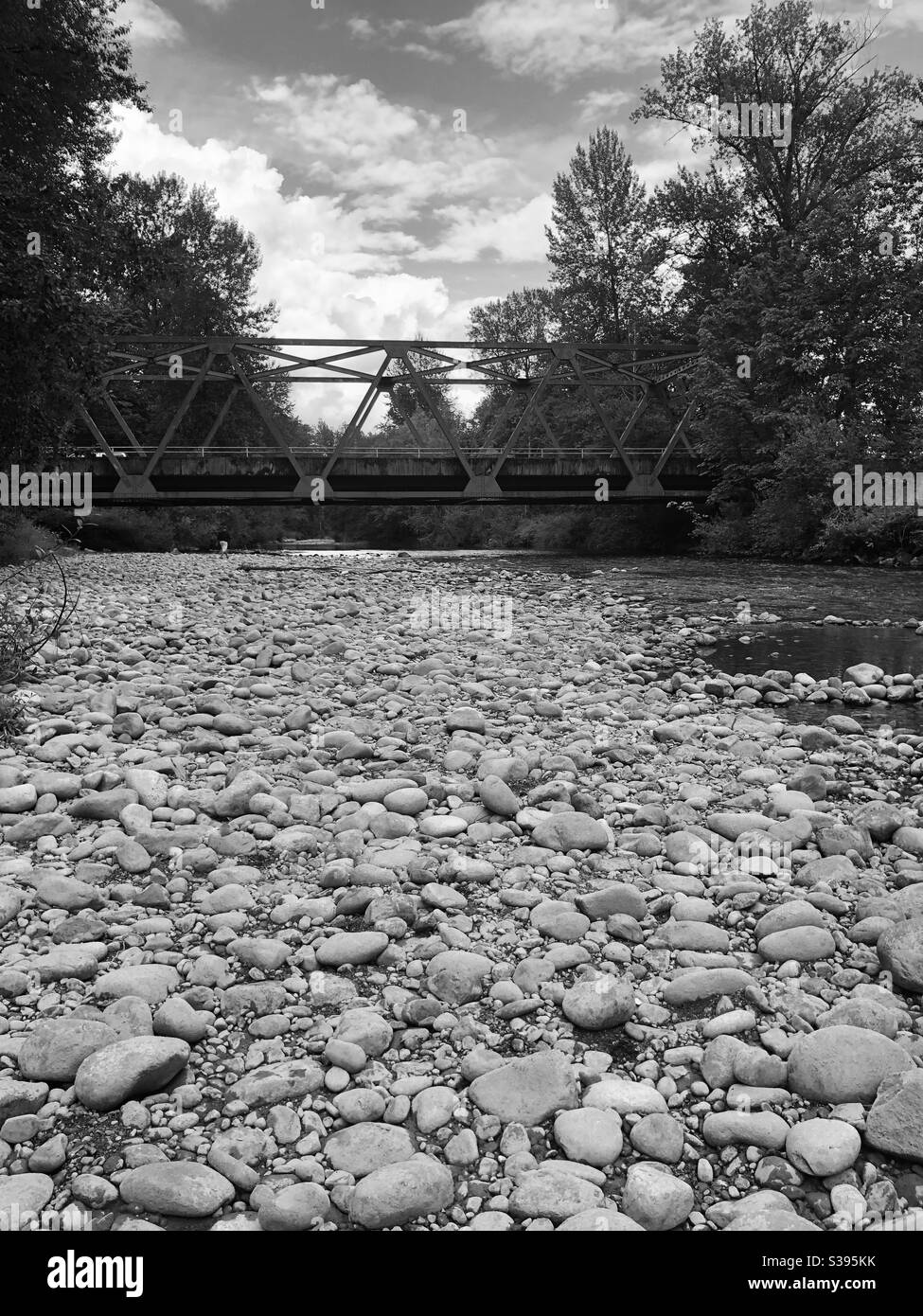 bridge over a stream Stock Photo