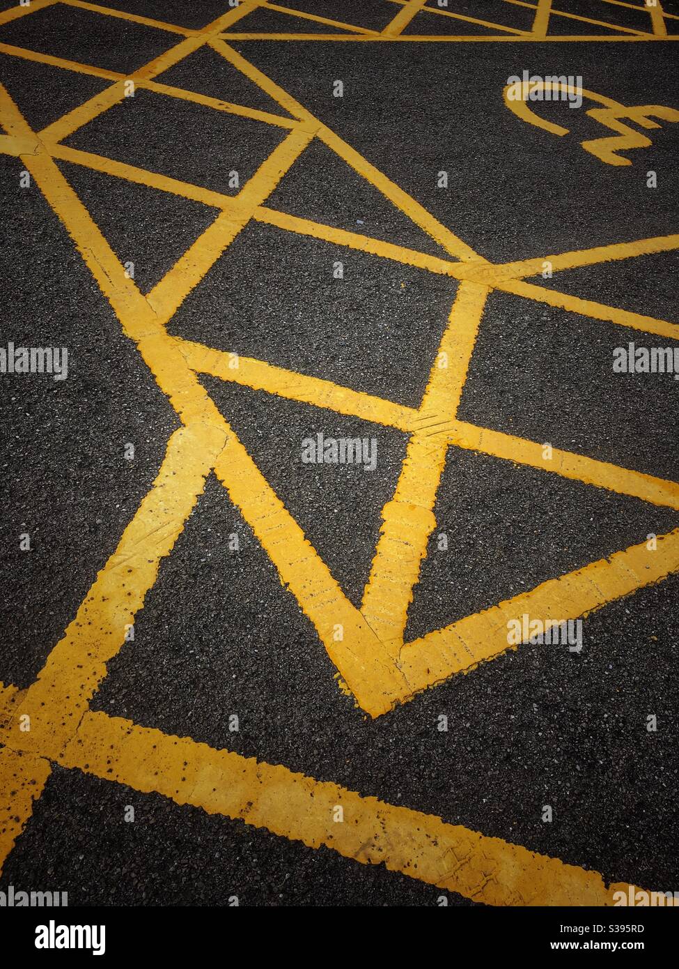 Reserved parking space for disabled people - Smartphone Captured Stock Image