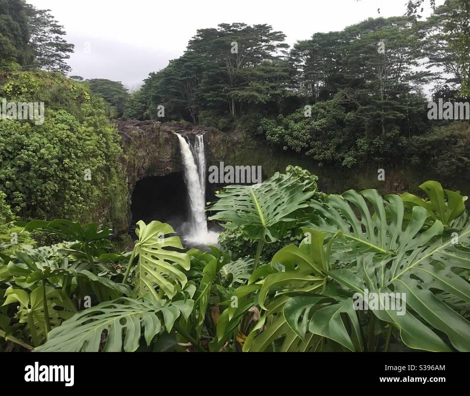 Rainbow Falls, Hilo, Hawaii - Smartphone Captured Stock Image