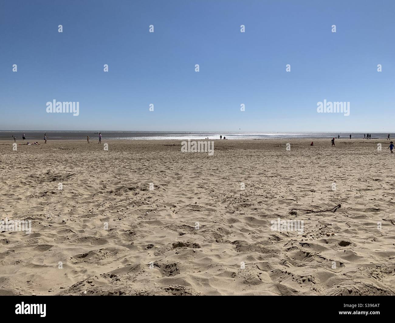 Empty beach Greatstone Kent Stock Photo