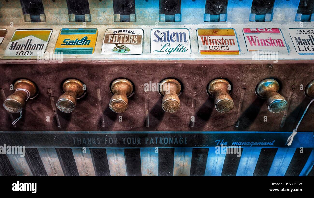 Vintage cigarette vending machine Stock Photo