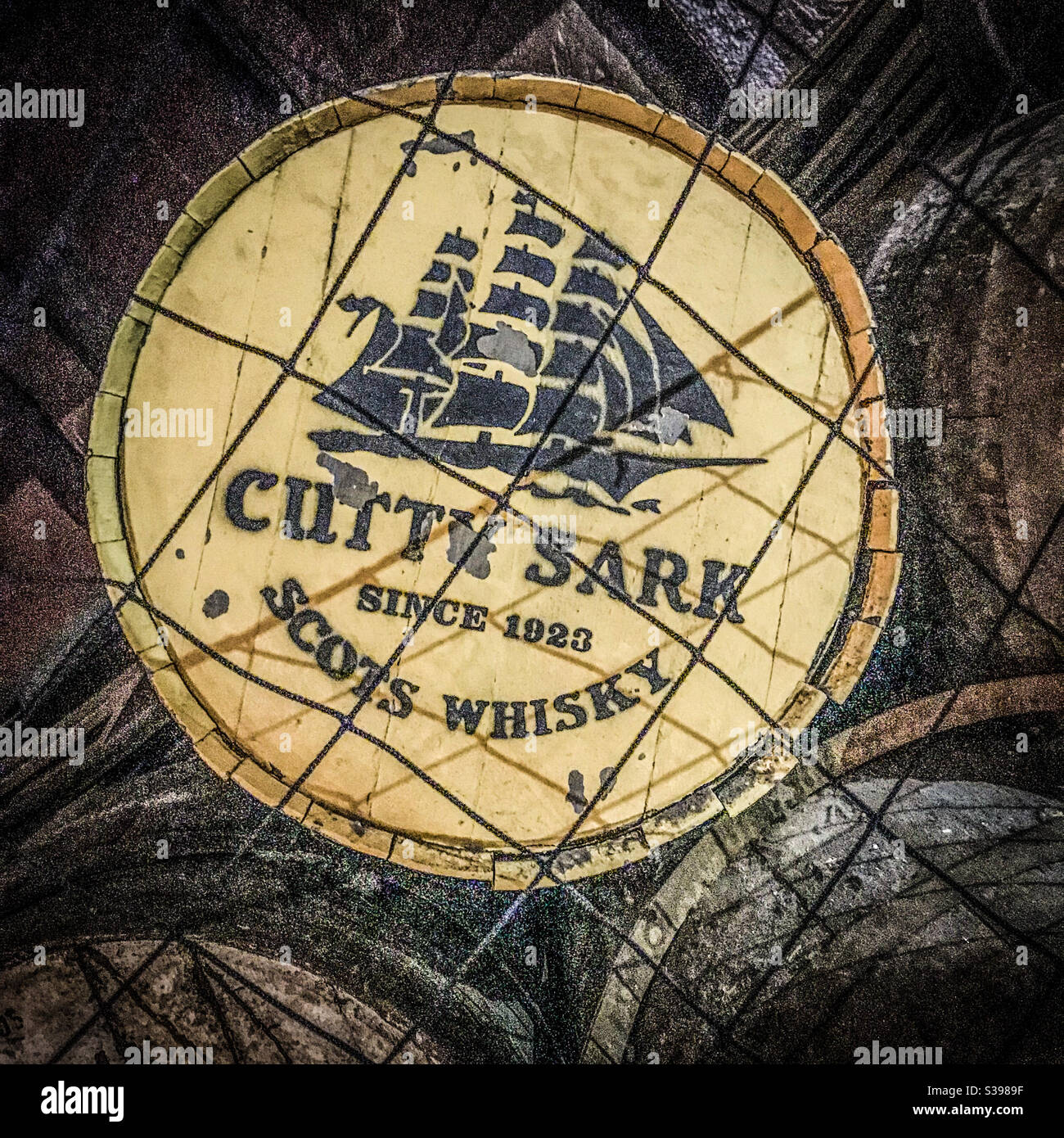 Cutty Sark Scots Whisky barrel - Smartphone Captured Stock Image