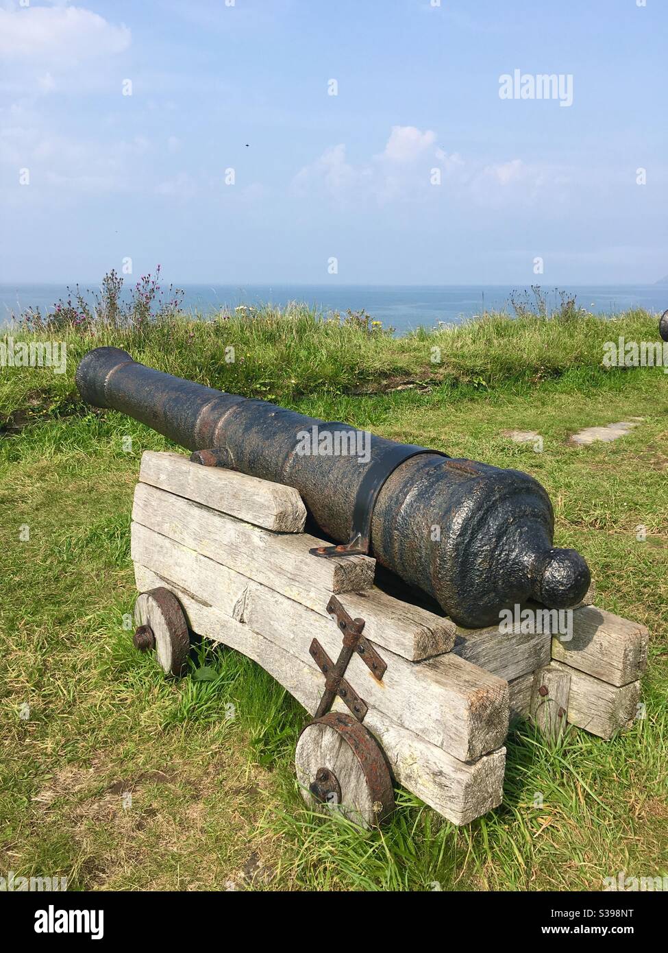 Cannon on edge of coast - Smartphone Captured Stock Image