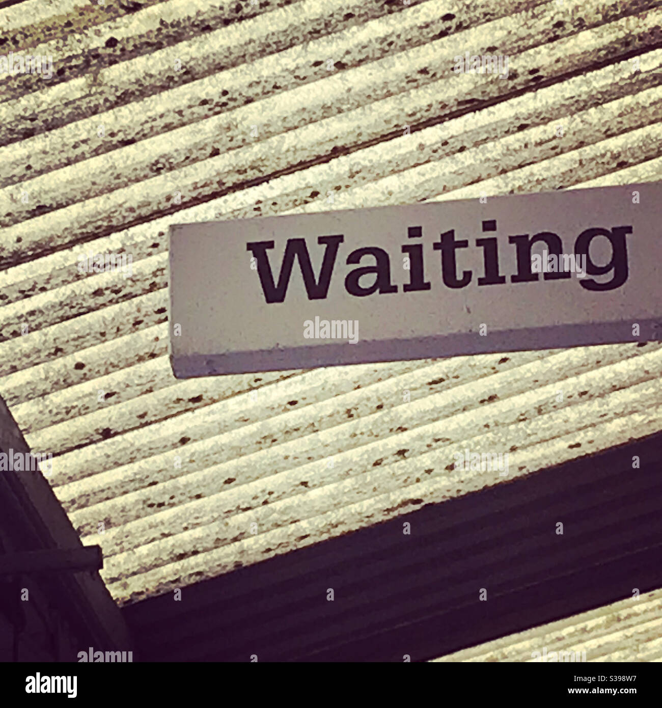 Waiting room sign at Westbury station, Great Western Railway Stock Photo