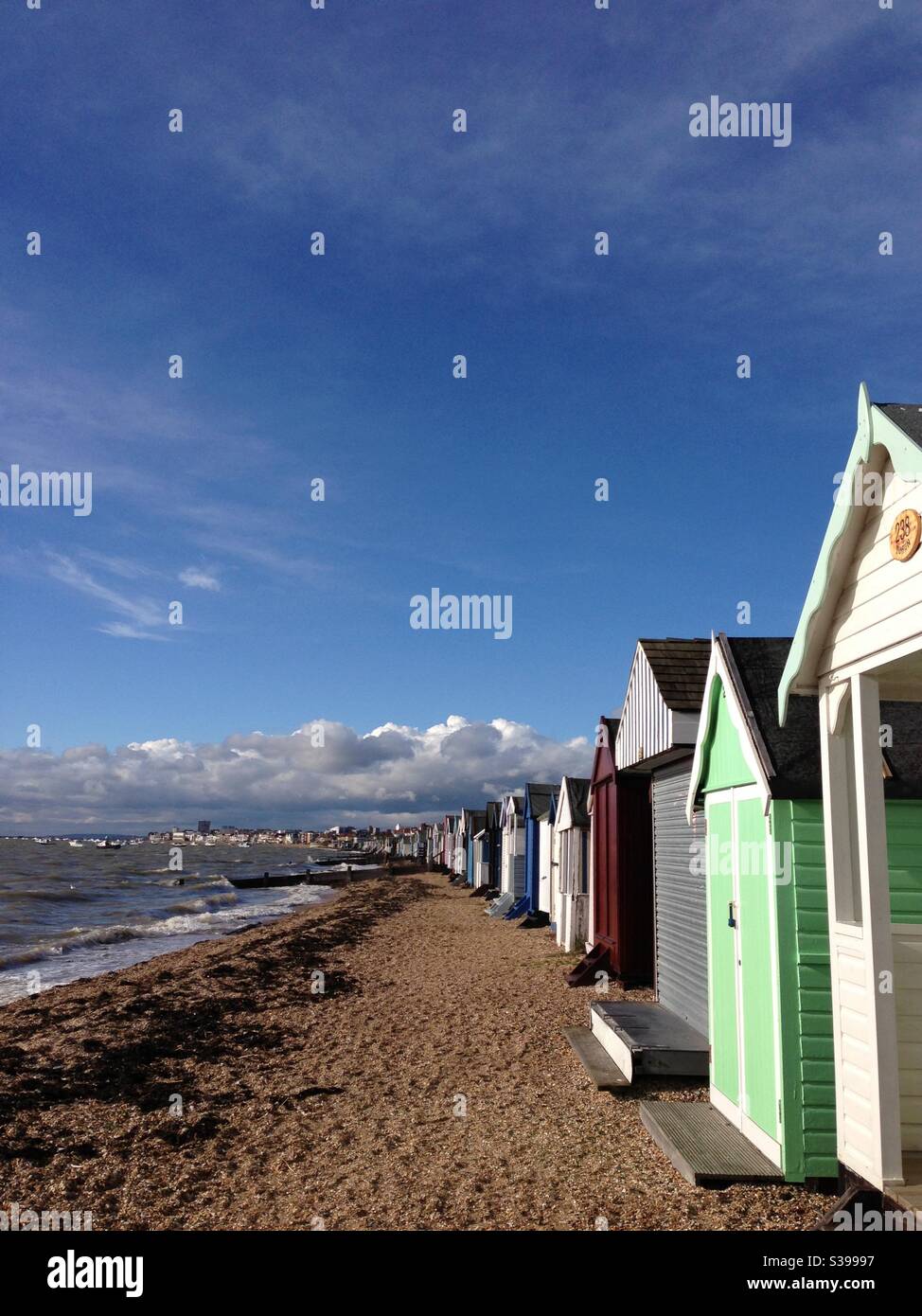 Shoebury Beach Huts Stock Photo Alamy