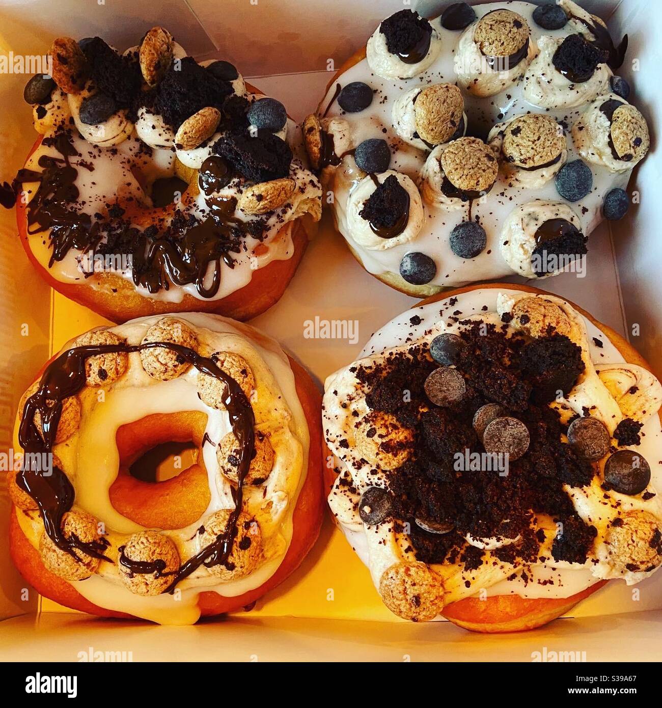 Doughnut Time cookies and cream doughnuts - Smartphone Captured Stock Image