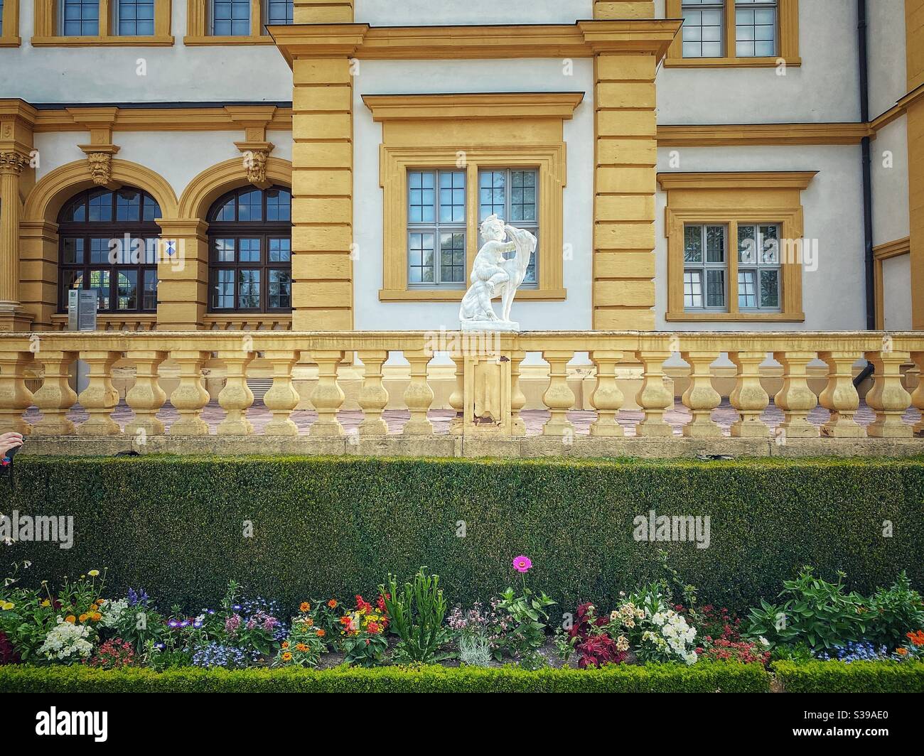 Detail of the Summer Residence palace built near Würzburg in the 17th century. - Smartphone Captured Stock Image
