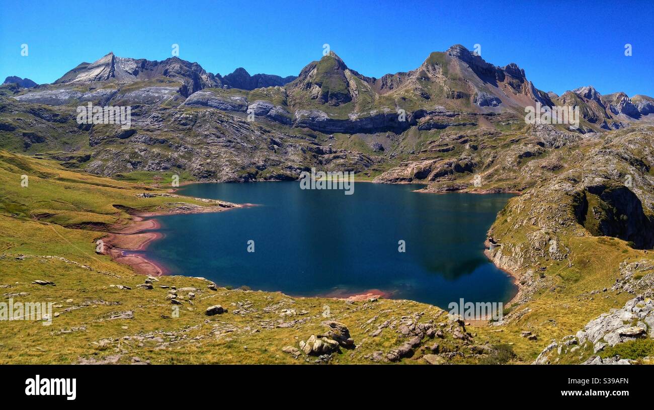 Estaens Lake, Aspe Valley, Pyrenees Atlantiques, France - Smartphone Captured Stock Image