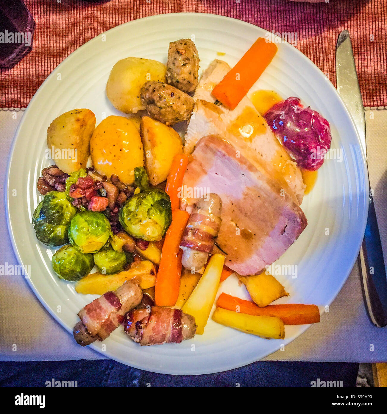 A plate of traditional Christmas dinner - Smartphone Captured Stock Image