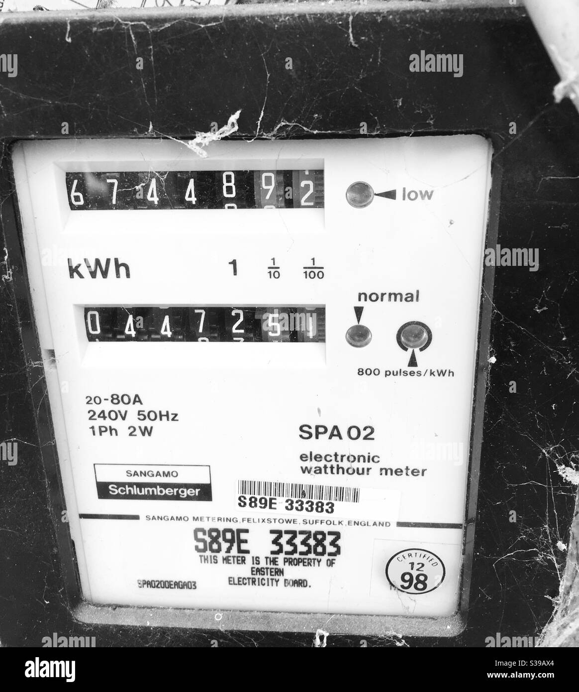 Vintage electricity meter Stock Photo Alamy