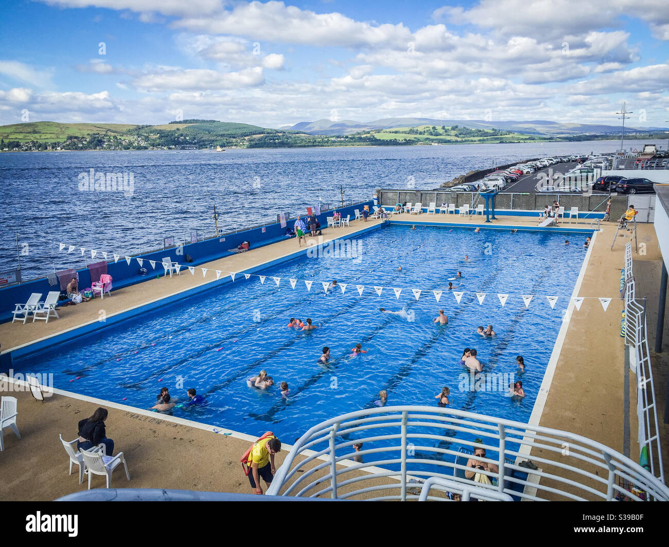 Gourock outdoor pool in Inverclyde, Scotland Stock Photo