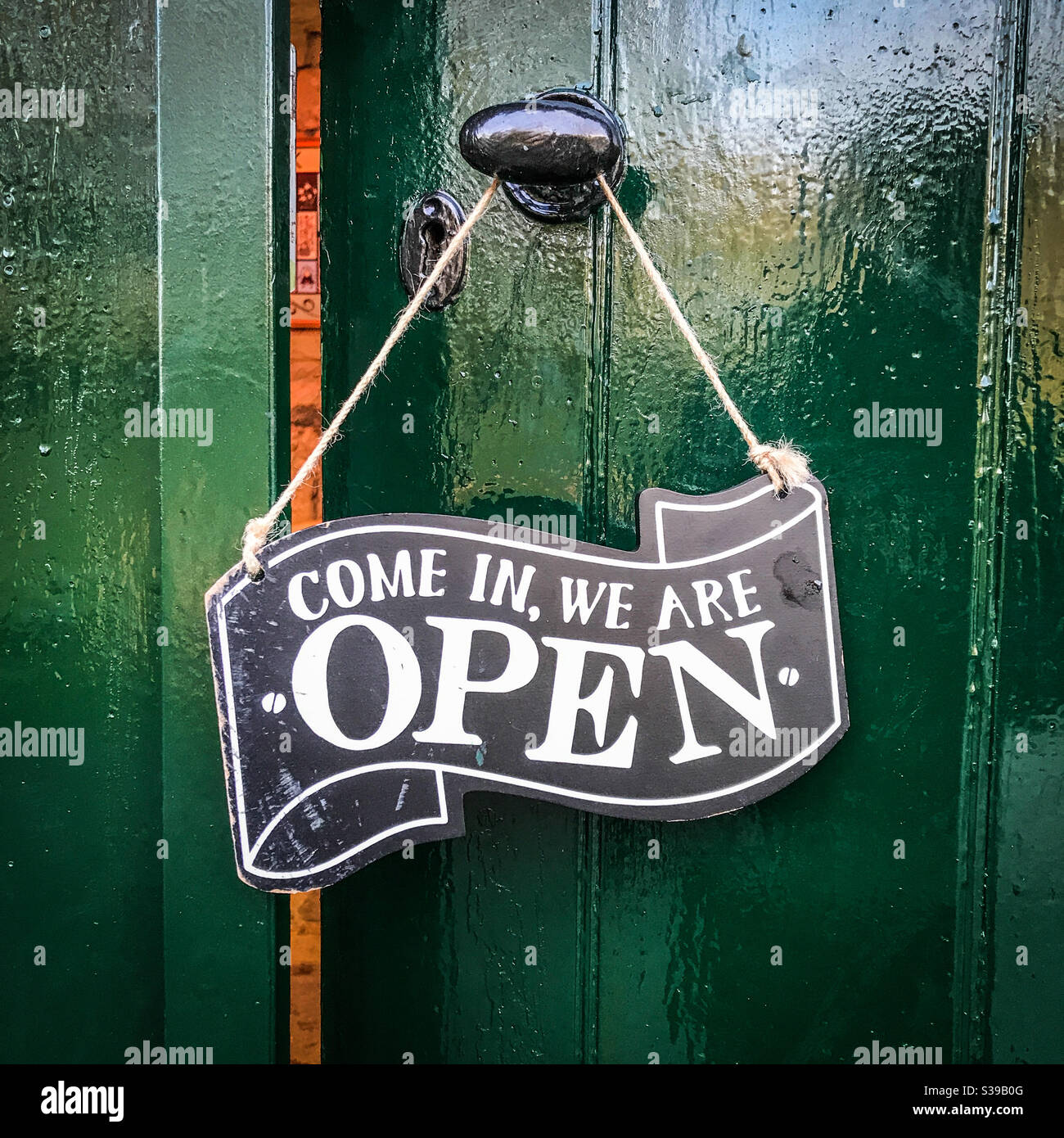 Come In We Are Open sign Stock Photo