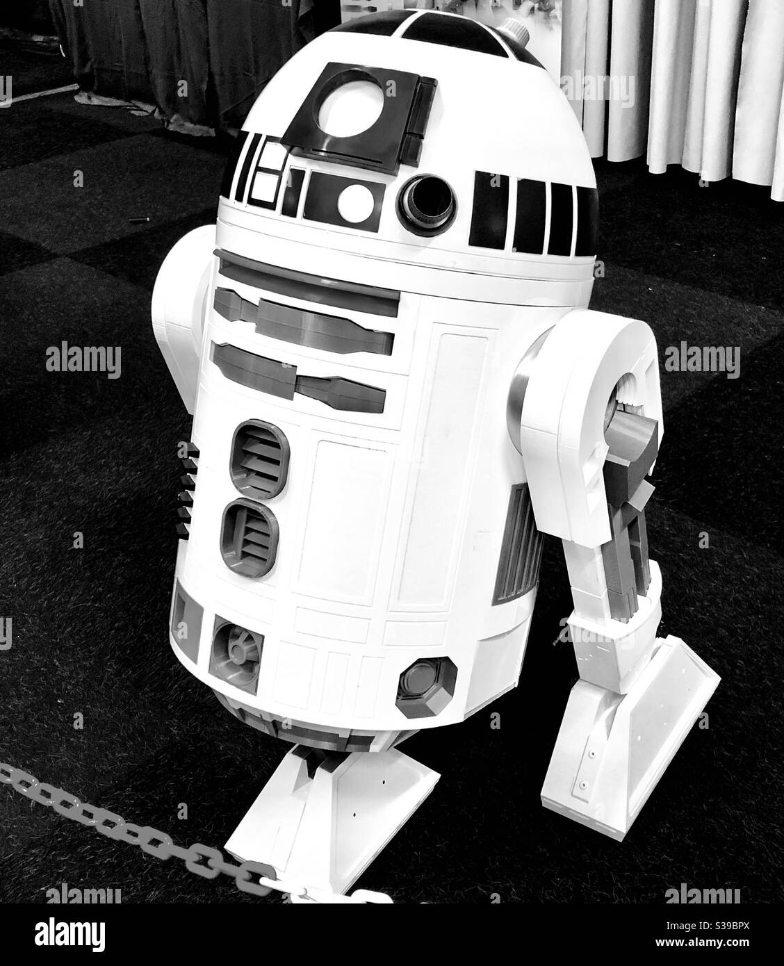 R2-D2 from Star Wars in a science fiction convention. Stock Photo