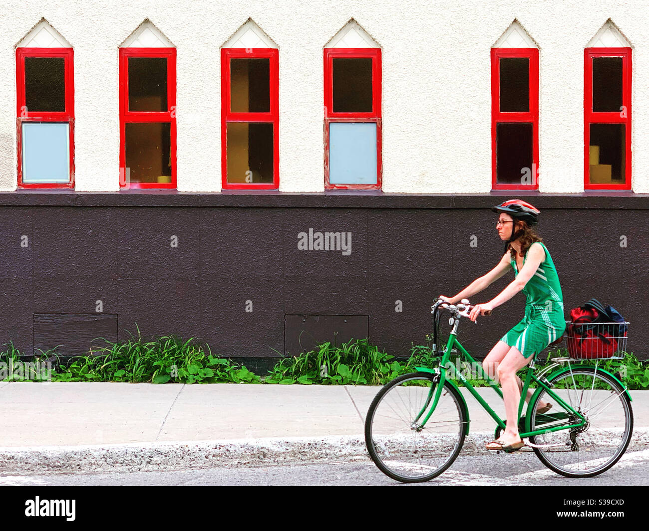 Cyclist Montreal - Smartphone Captured Stock Image