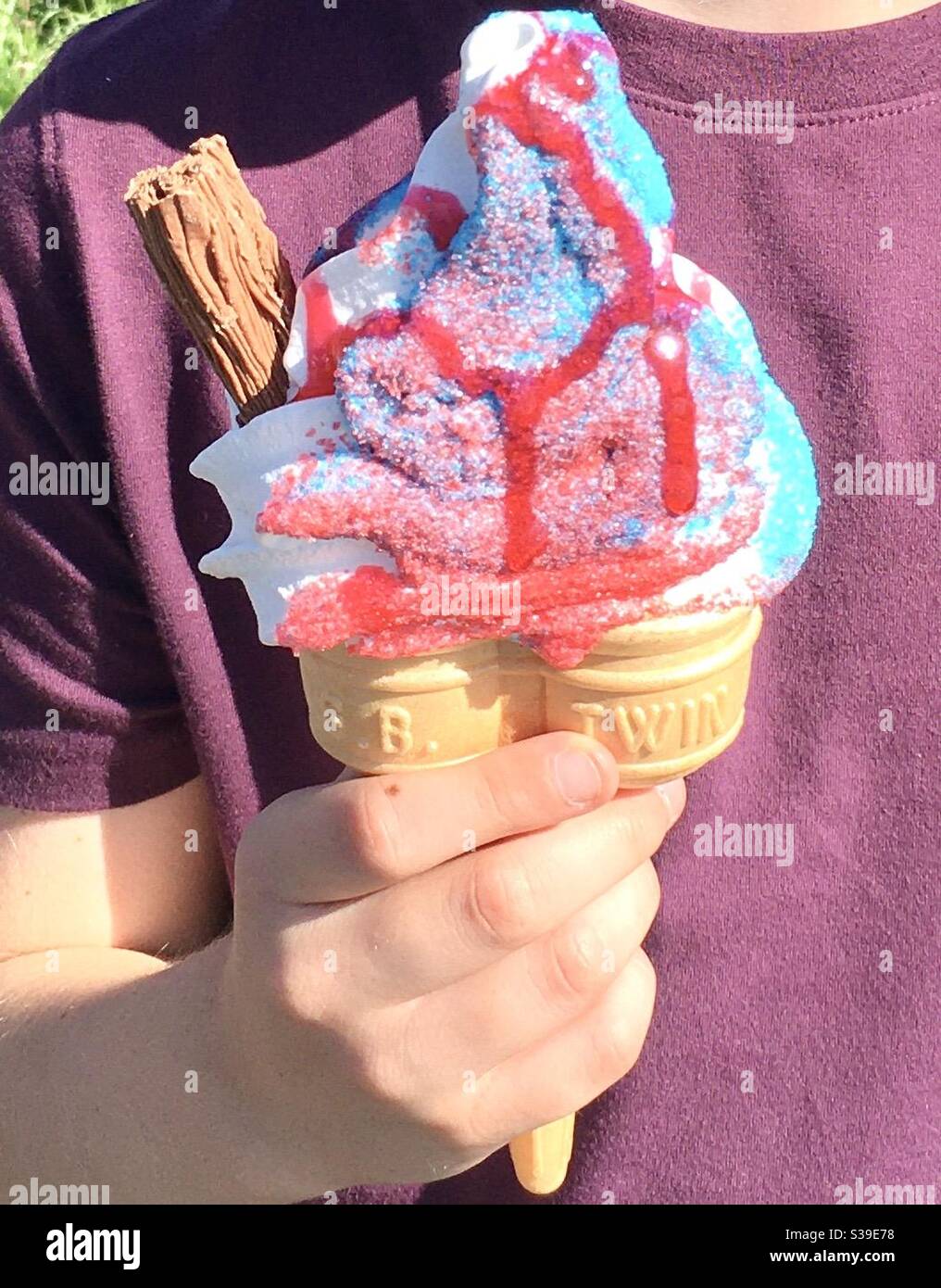 Ice cream in boys hand - Smartphone Captured Stock Image Ice cream in boys hand - Smartphone Captured Stock Image