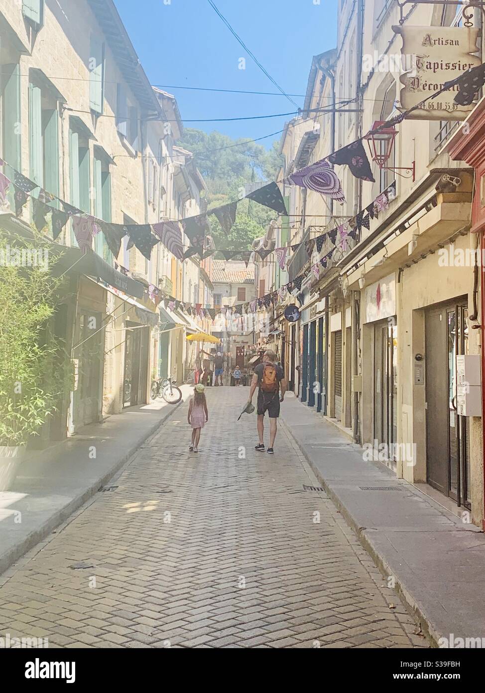 Medieval street in Southern France Stock Photo