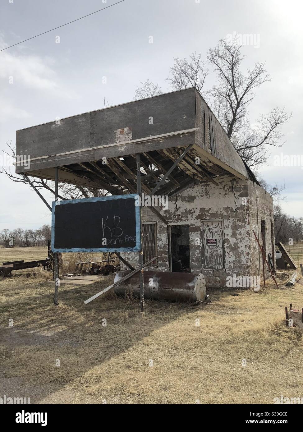 Ghost town service station Stock Photo