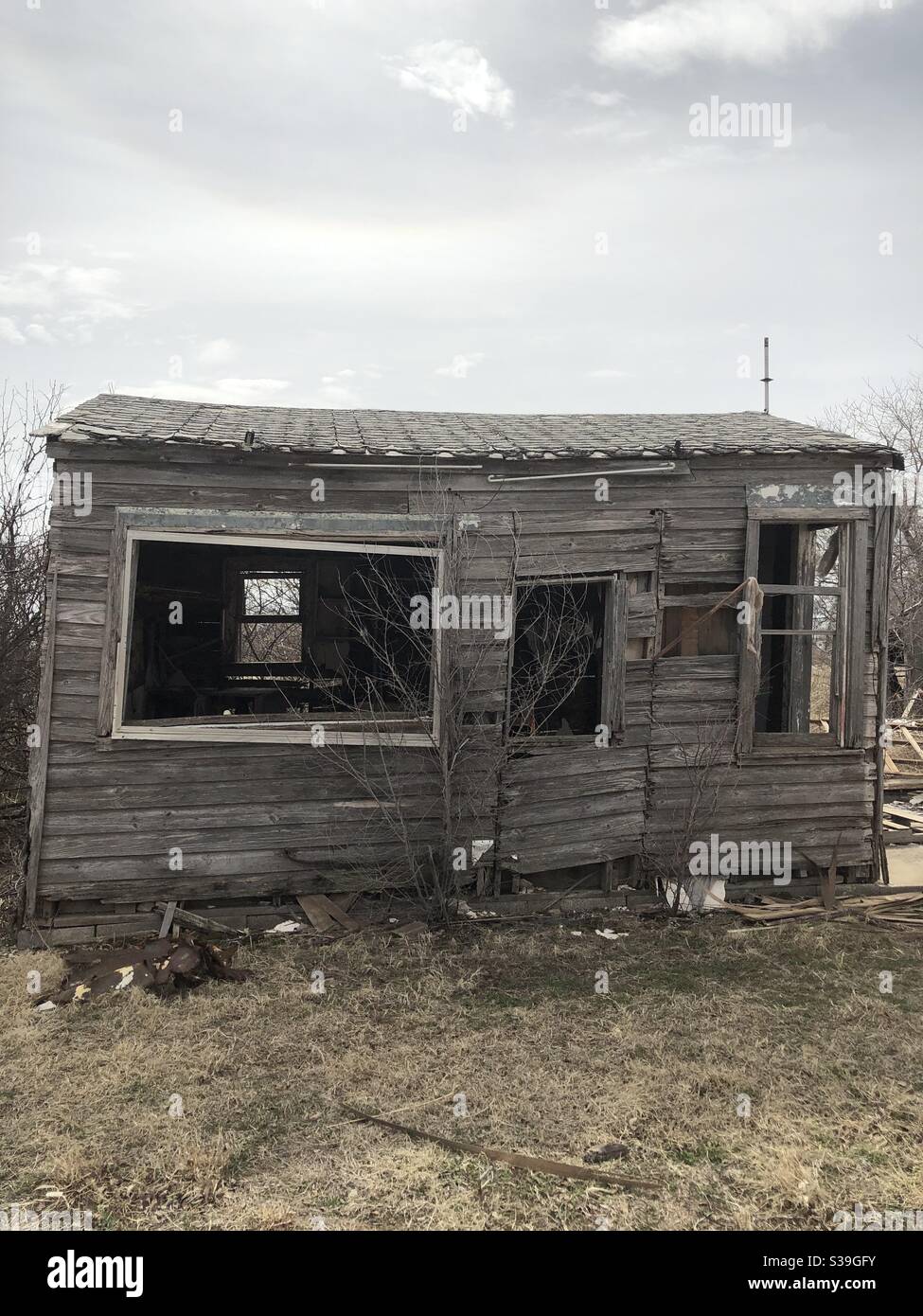 Rickety wooden shack Stock Photo