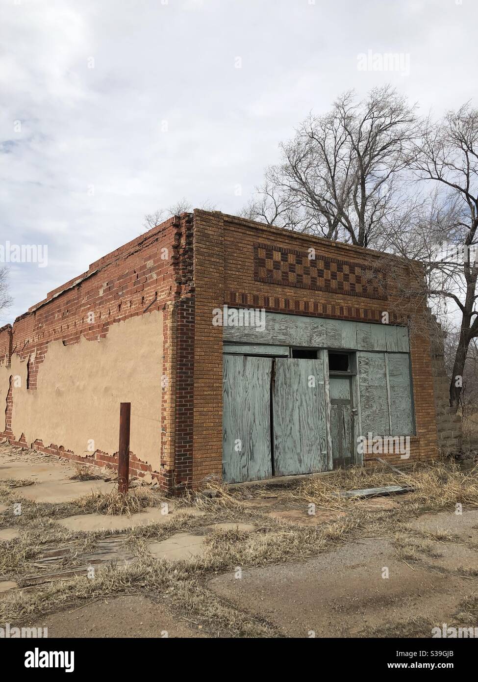 Abandoned building in ghost town Stock Photo