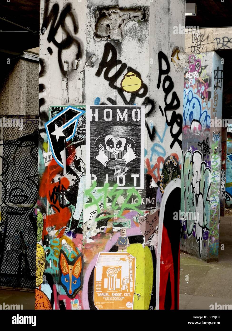 Homoriot street art poster graffiti Stock Photo