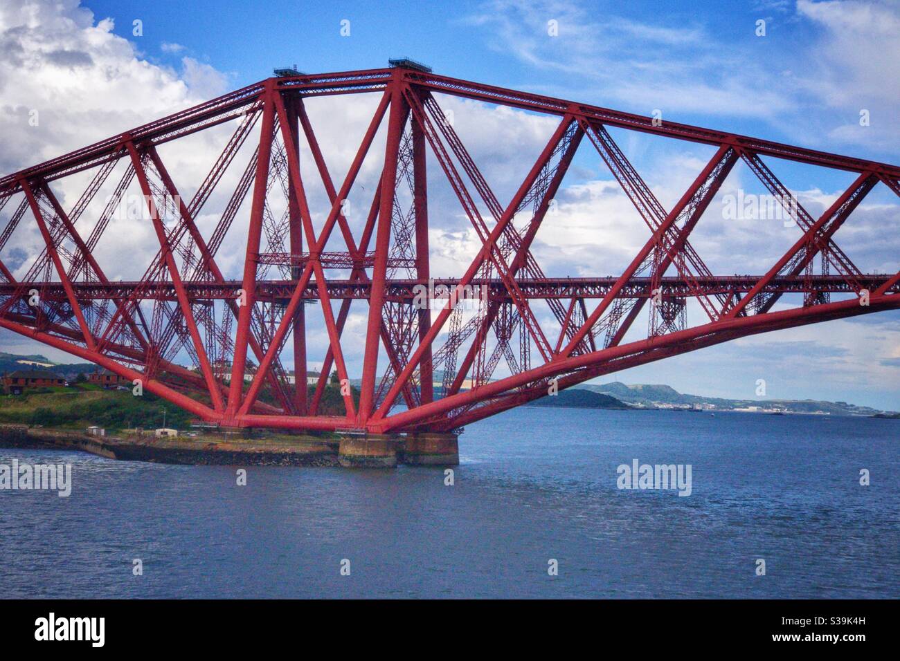 Forth bridge over the River Forth in Edinburgh, Scotland. - Smartphone Captured Stock Image