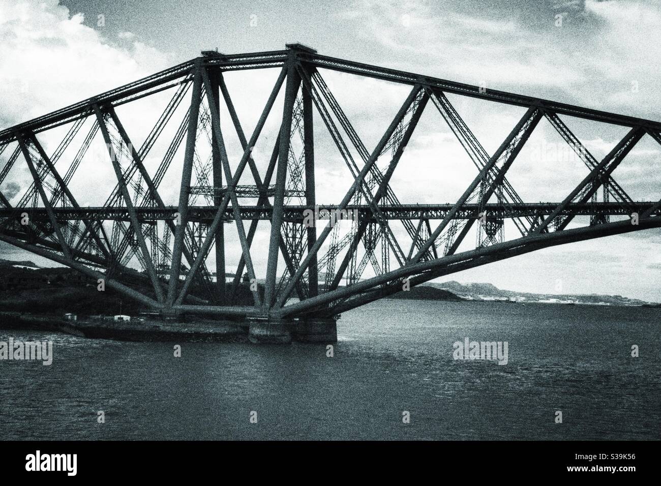 Forth bridge over the River Forth in Edinburgh, Scotland. - Smartphone Captured Stock Image