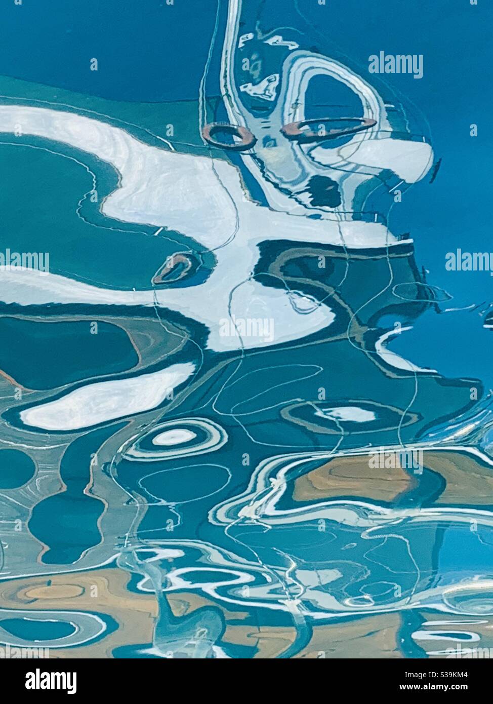 Abstract reflection at Kemer port turkey - Smartphone Captured Stock Image