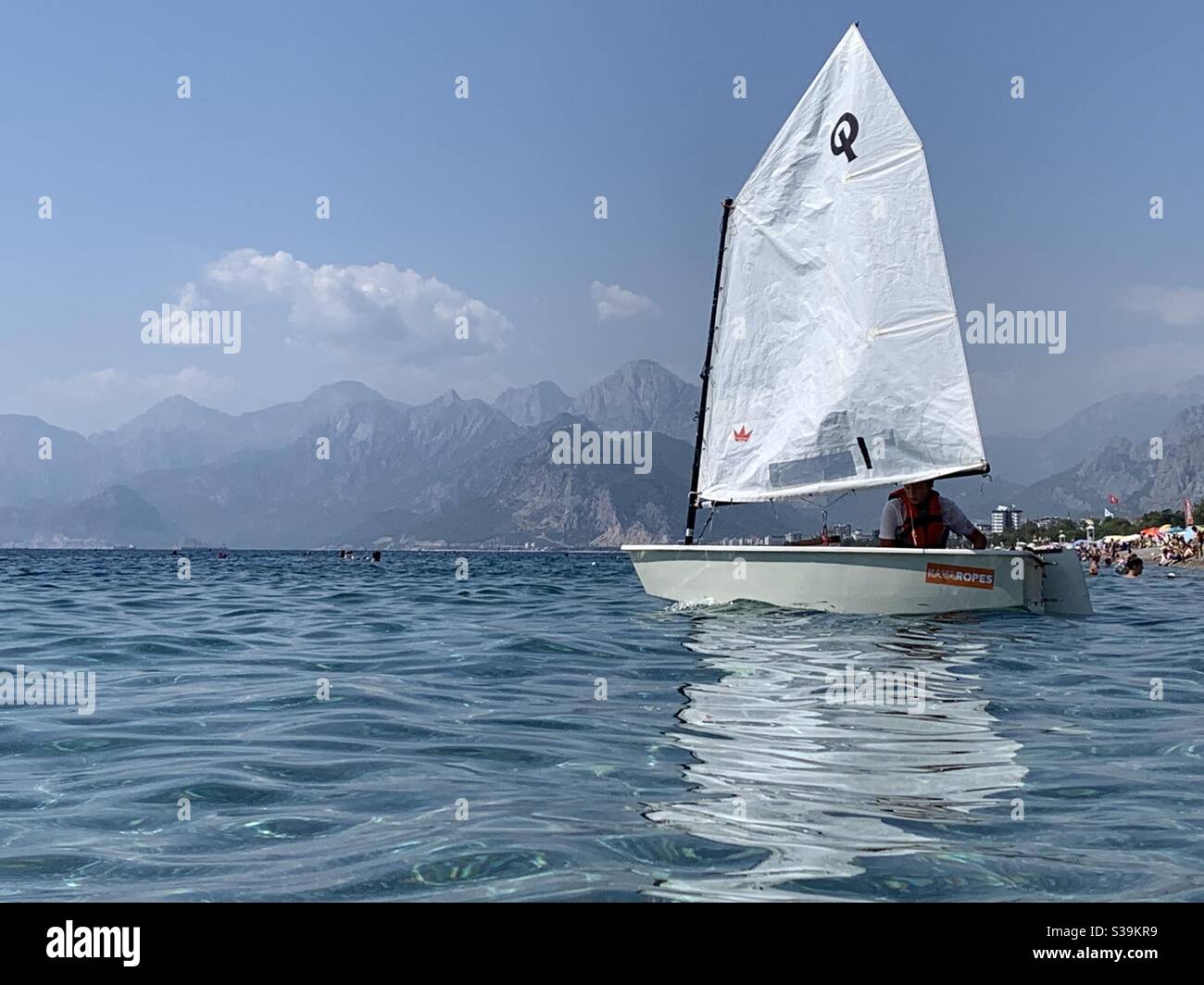 Sailing at Konyaaltı beach turkey - Smartphone Captured Stock Image