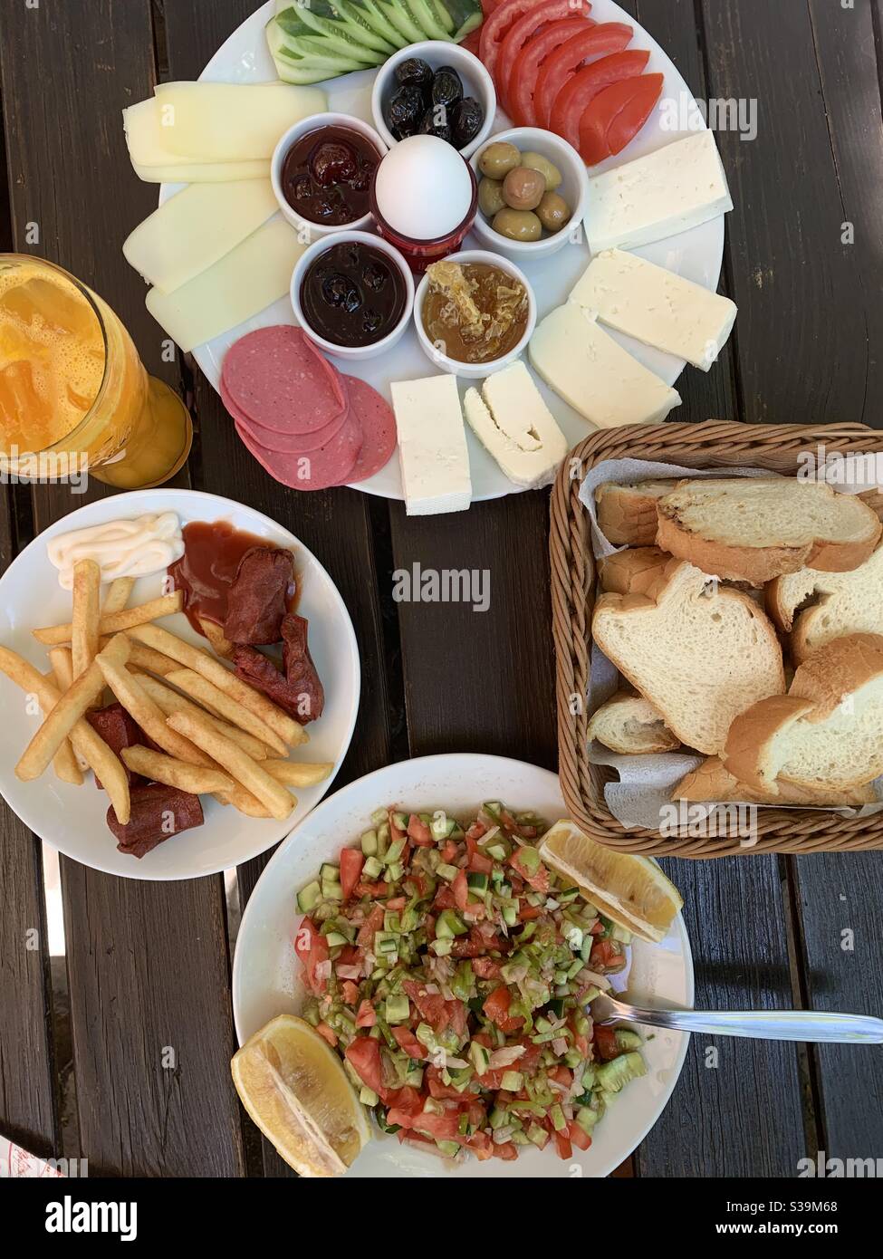 Turkish breakfast platter - Smartphone Captured Stock Image