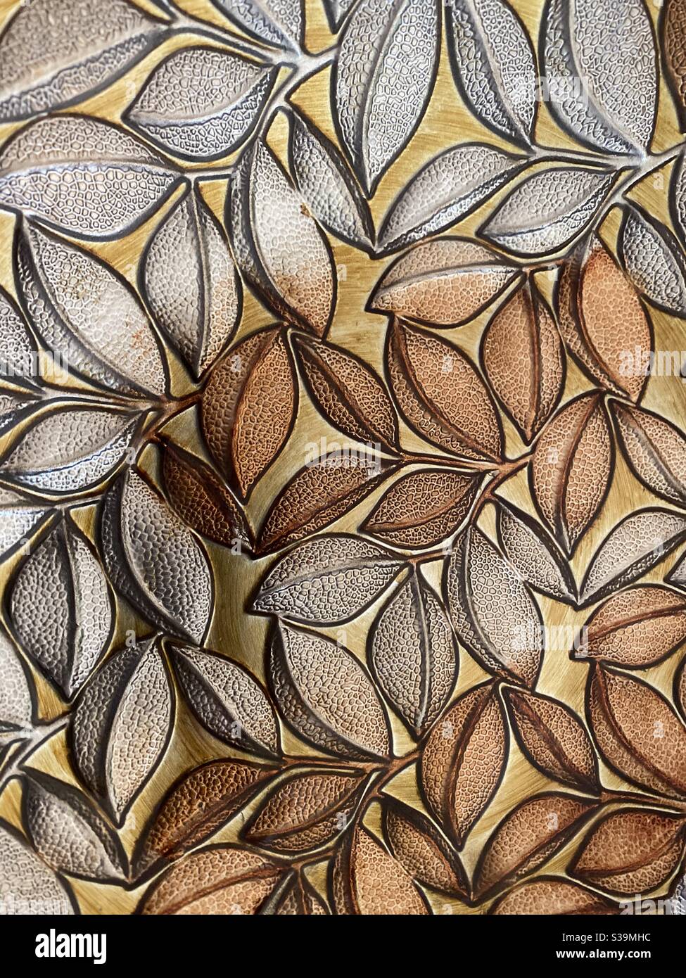 Abstract background of autumn colored glass leaves - Smartphone Captured Stock Image