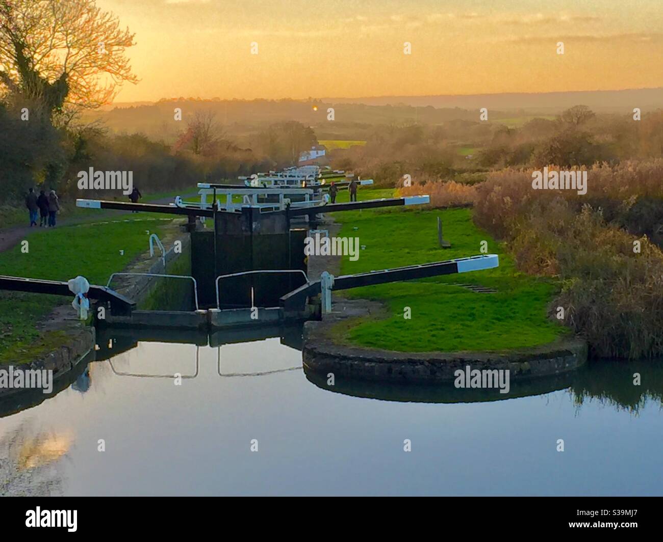 Devizes Caen Hill locks - Smartphone Captured Stock Image