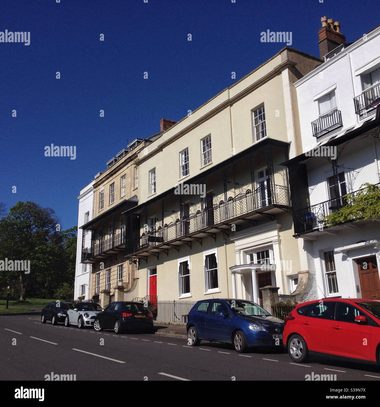 Georgian houses in Clifton, Bristol, UK - Smartphone Captured Stock Image