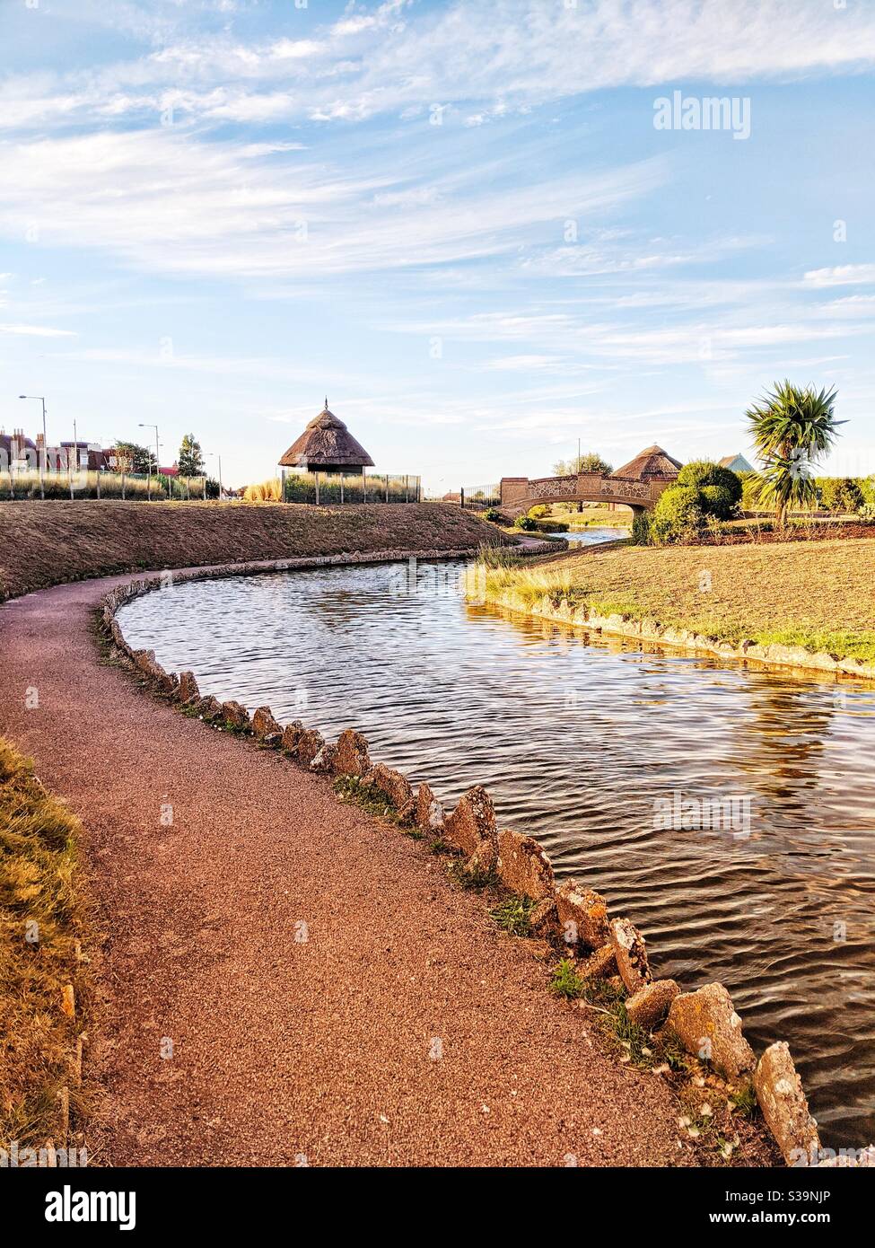 Waterway in park at Great Yarmouth beach Stock Photo Alamy