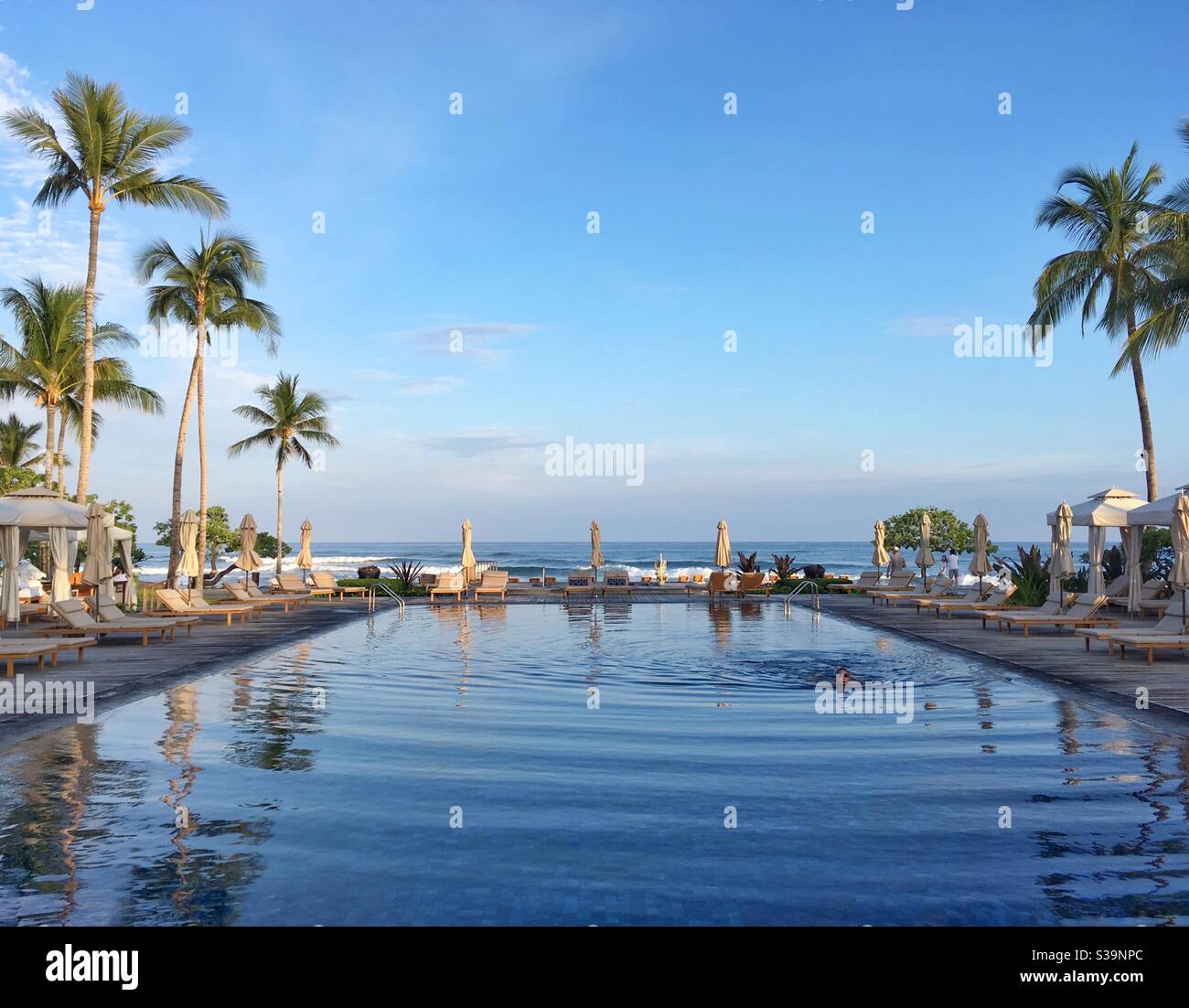 Hualalai Pool with Swimmer - Smartphone Captured Stock Image
