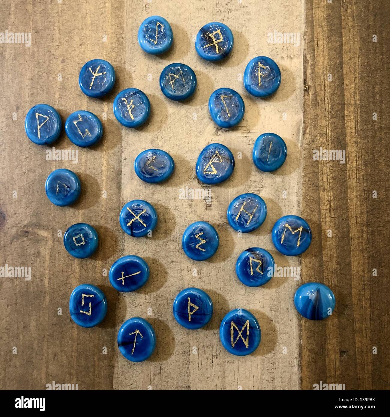 Runes Blue Agate Rune Stones Set Crystal Runes Viking Elder Futhark Runic  Alphabets