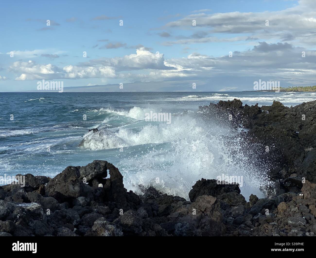 Breaking Waves, Hualalai, Hawaii - Smartphone Captured Stock Image